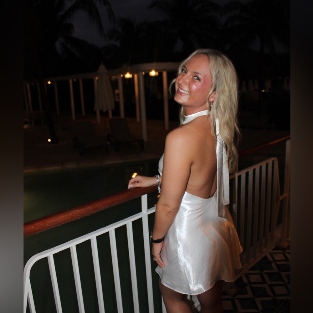 Meshki CARTIA
Bow Halter Micro Mini Dress - White